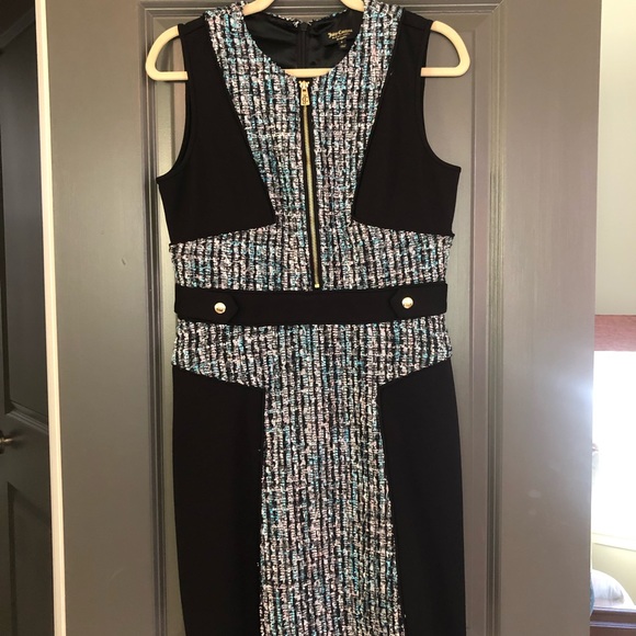 Juicy Couture Black Label mini dress tweed with ponti mix size 6 - Picture 5 of 10